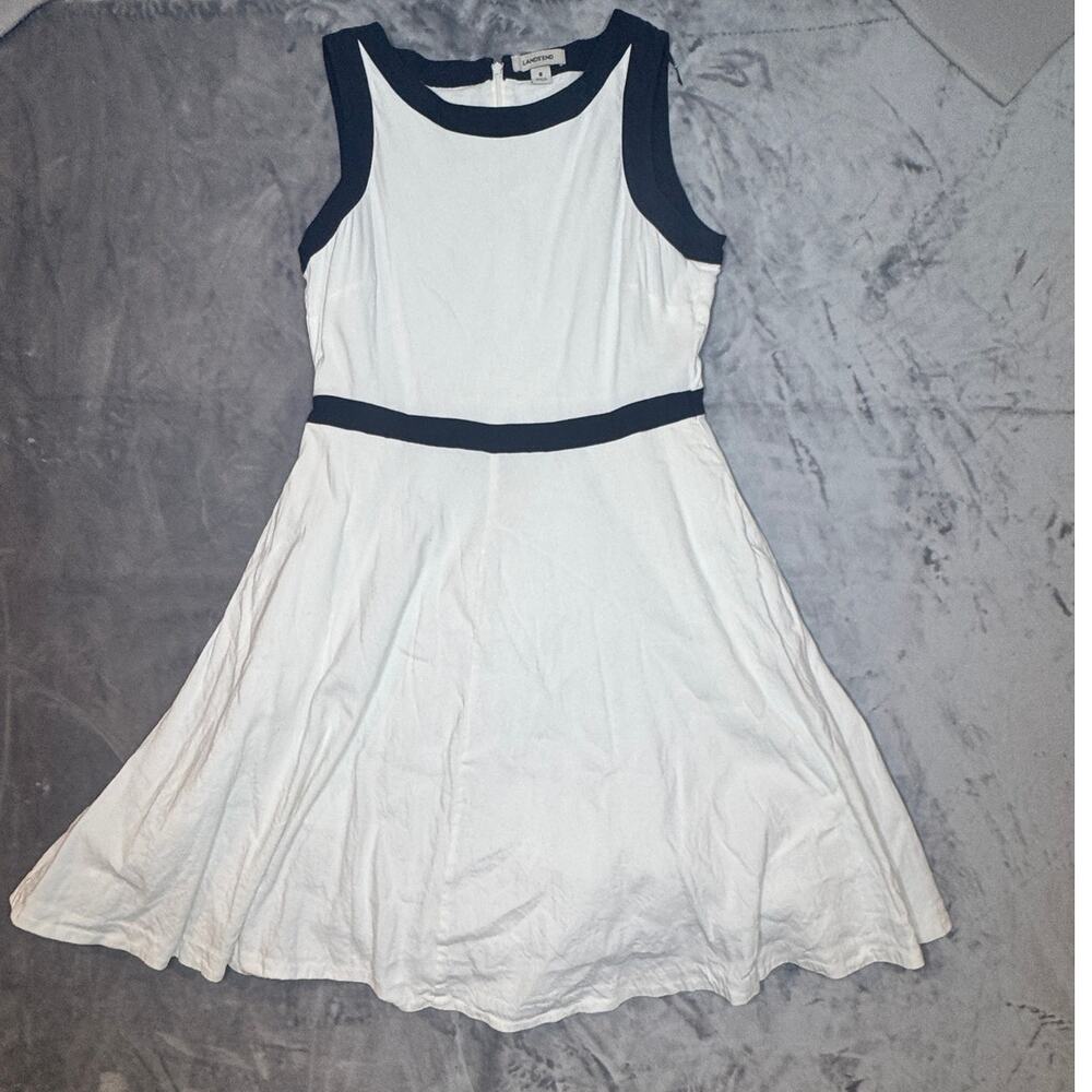 Lands End dress 8 linen blend, preppy, resort, old money